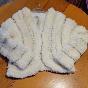 Vintage Handmade Fluffy White Teddy Jacket for Women